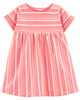 Đầm bé gái cotton cam sọc kèm quần chíp 1K473810 Carter's
