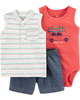 Set 3 món bodysuit kèm quần short 1H764010 Carter's