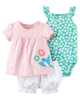 Set 3 món bodysuit kèm quần short 121I115 Carter's