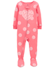 Sleepsuit cotton phôm ôm hồng trái tim 1L689310 Carter's