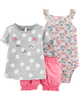 Set 3 món bodysuit kèm quần short 16504610 Carter's