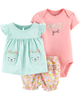 Set 3 món bodysuit kèm quần short 16651710 Carter's