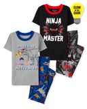 Set 4 đồ ngủ mặc nhà Dino Ninja cotton phôm ôm thumbnail_1