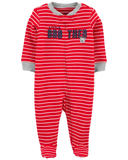 Sleepsuit cotton đỏ Litte Brother khoá kéo 2 đầu thumbnail_1