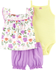 Set 3 món bodysuit kèm quần short 1H354510 Carter's