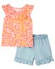 Set 2 món áo hoa tay ngắn kèm quần short giả jean 3026991_1061 Children's Place