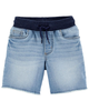 Quần short jean lưng thun dây rút xanh nhạt 1L565710 Oshkosh