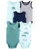 Set 5 bodysuit sát nách hà mã xanh 1K445410 Carter's