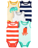 Set 5 bodysuit sát nách sọc màu tươi tắn 1K445610 Carter's