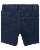 Quần short jean xanh đậm wash nhẹ thumbnail_2