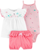 Set 3 món bodysuit kèm quần short 1H376610 Carter's