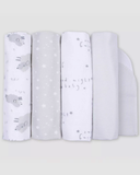 Set 4 khăn Swaddle phối trắng xám hình cừu thumbnail_1