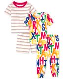 Set 4 món đồ ngủ mặc nhà phôm ôm cotton unisex phối ABC thumbnail_1