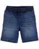 Quần short jean lưng thun dây rút xanh đậm 1L565810 Oshkosh