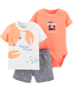 Set 3 món bodysuit kèm quần short 1H350410 Carter's