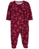 Sleepsuit cotton thermal đỏ hoa chấm bi cài nút thumbnail_1