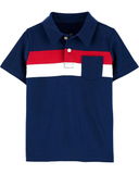 Áo polo cotton xanh navy style tommy tay ngắn thumbnail_1