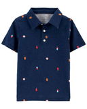 Áo polo xanh navy tay ngắn hoạ tiết thumbnail_1