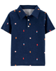 Áo polo xanh navy tay ngắn hoạ tiết 2L723910 Carter's