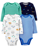 Set 4 bodysuit tay dài họa tiết cáo phối xanh dương thumbnail_1