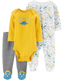 Set 3 món sleepsuit bodysuit và quần dài khủng long thumbnail_1