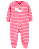 Sleepsuit cotton cá voi hồng khoá kéo 2 đầu thumbnail_1