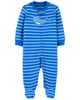 Sleepsuit cotton cá voi xanh dương khoá kéo 2 đầu 1K625010 Carter's