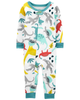 Sleepsuit cotton phôm ôm không chân xanh phối khủng long 1K459511 Carter's