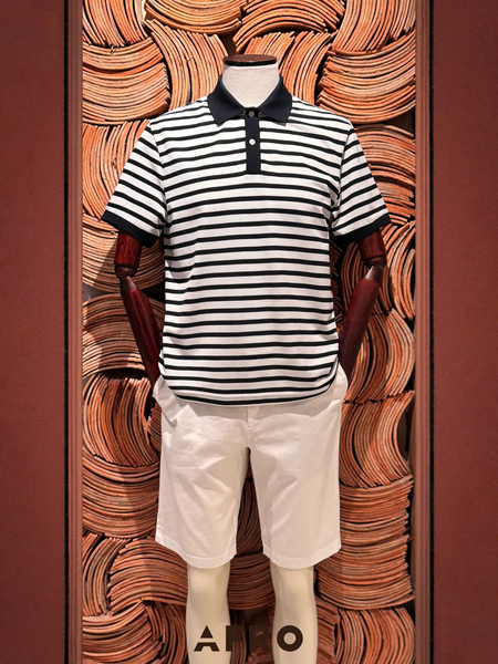 Polo Kẻ 55% cotton (3 màu) - 11549 - S.White