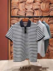 Polo Kẻ 55% cotton (3 màu) - 11549 - S.White