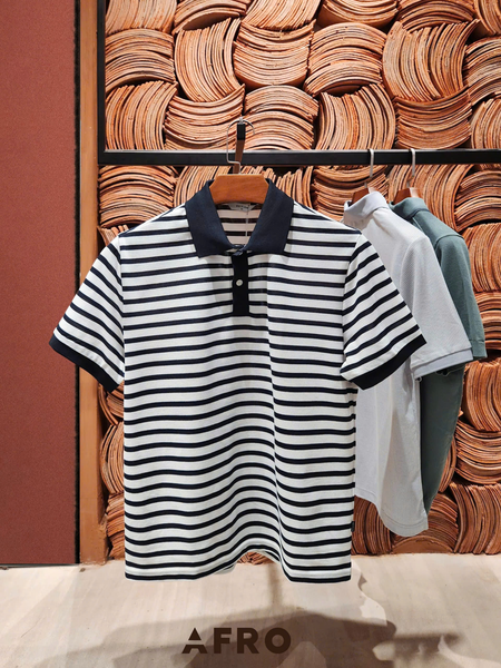 Polo Kẻ 55% cotton (3 màu) - 11551 - S.DarkNavy