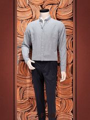 Sơmi kẻ linen - 11536