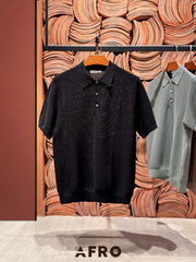 Polo Open Knit 81% Cotton (3 màu) - 11413 - Black