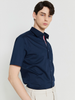 Sơmi Dupont Cộc Tay Pha Nẹp (2 màu) - 11601 - Blue