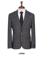 Suit Kẻ 100% Wool Cao Cấp SIEG 8202 - Charcoal
