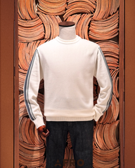 Áo Len Washable Sọc Tay - Ivory 11180