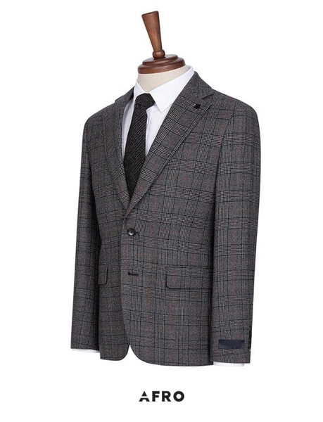 Suit Kẻ 100% Wool Cao Cấp SIEG 8202 - Charcoal