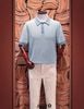 Polo dệt kim pha cổ Hàn Quốc (2 màu) - Blue 11292