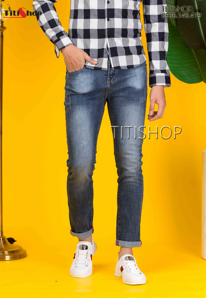 Quần Jeans Nam Titishop QJ300 WAX Cao cấp