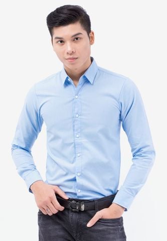 Aó sơ mi trơn Body Xanh biển SM304