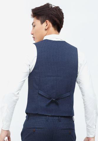 Áo ghile NAM Titishop GL07 xanh navy sọc xám