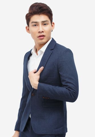 Áo vest Titishop xanh navy sọc xám AVN89 ( nhập khẩu )