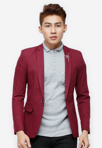 Áo vest Titishop màu đỏ cổ bẻ thêu họa tiết AVN59