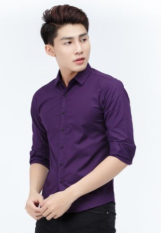 Áo sơ mi Slimfit Titishop SM536 tay dài màu tím