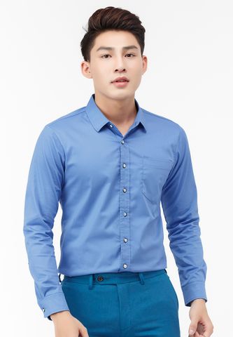 Áo sơ mi Titishop SM543  tay dài màu xanh dương