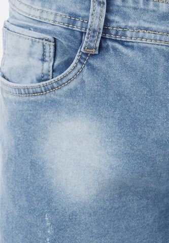 Quần jeans Titishop QJ198 màu xanh dương nhạt phối wash