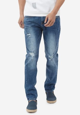 Quần jeans Titishop QJ184 mài rách màu xanh dương
