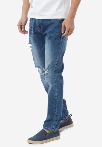 Quần jeans Titishop QJ184 mài rách màu xanh dương