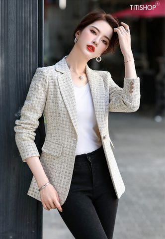 Áo vest Blazer nữ Titishop ANN366 Luxury