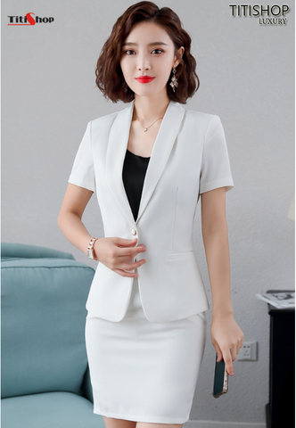 Áo Vest Nữ Titishop ACC521 Trắng tay ngắn